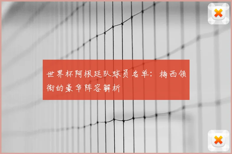 世界杯阿根廷队球员名单：梅西领衔的豪华阵容解析
